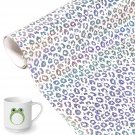 Holographic Clear Leopard Pattern Permanent Adhesive Vinyl Roll 12"X6Ft For Bottle