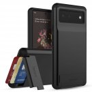 Dual Layer Wallet Case For Google Pixel 6, Protective Case With 3-Card Storage For Google