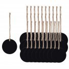 uxcell 30pcs Mini Chalkboards Signs with Hang Rope Wood Round Design DIY for Text Message