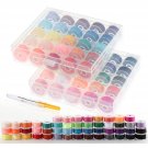 50Pcs Bobbins And Sewing Thread With Case Pre-Wound Bobbins For Singer Brother Janome Bab