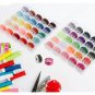 50Pcs Bobbins And Sewing Thread With Case Pre-Wound Bobbins For Singer Brother Janome Bab