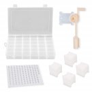 36 Compartments Jewelry Storage Box With 100 Pieces Floss Bobbins 1 Pieces Floss Winder A