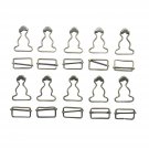 2 Inch Inside Bottom Size Bronze Suspender Buckle With Rectangle Buckle Sliding Bar Pack