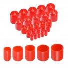 uxcell 25pcs Round Rubber End Caps 1/4" 3/8" 1/2" 5/8" 3/4" Red Vinyl Cover Screw Thread