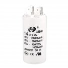 uxcell CBB60 Run Capacitor 14uF 450V AC Double Insert 50/60Hz Cylinder 70x35mm White