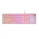 Pink Mechanical Gaming Keyboard, Usb Wired With Rainbow Led Backlit, Brown Switches, Mult