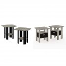 FURINNO Simple Design End Table, 2-Pack, French Oak Grey/Black & Andrey End Table Nightst