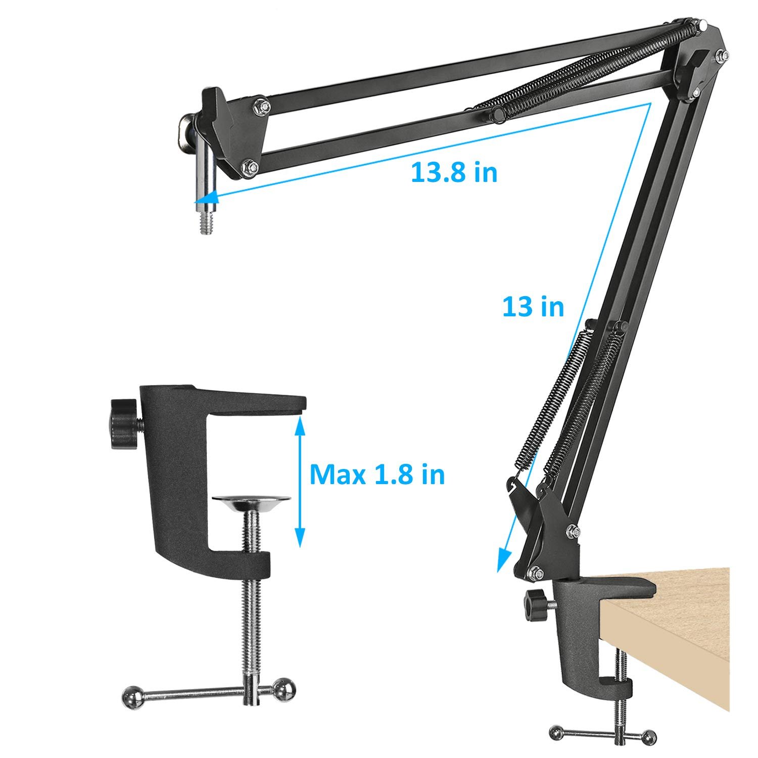 SoloCast Boom Arm Mic Stand, Adjustable Suspension Boom Scissor Arm