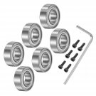 uxcell 6Pcs Bearing Accessory Kit 3/16" I.D. 3/8" OD 1/8" Thick Top Mounted Bearings