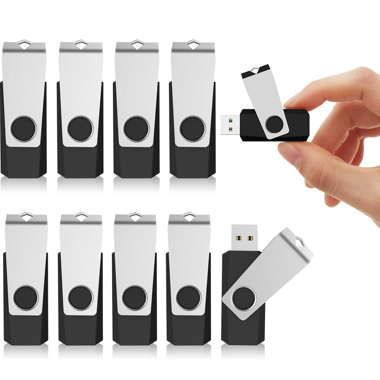 10 Pack 64Gb Flash Drive Usb Flash Drive Thumb Drive Memory Stick Usb Drive Swivel Drive