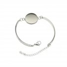 10Pcs Stainless Steel Bangle Settings 20Mm Round Blank Cabochon Resin Bracelet Base Trays