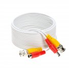 50FT White Premade BNC Video Power Cable/Wire for Security Camera, CCTV, DVR, Surveillanc