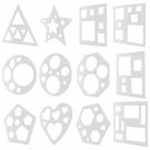 12 Pieces Chalk Stencils Set Sidewalk Plastic Stencils Drawing Stencil Template Geometry