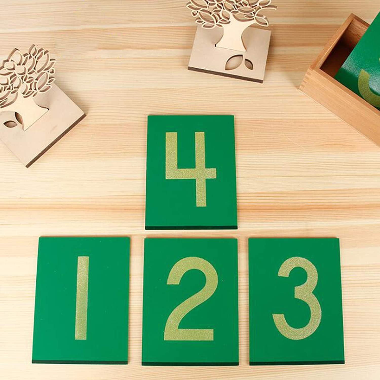 Montessori Sandpaper Numbers Math Material Wooden Card With Container