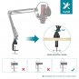 Table Mount Clamp For Mic - Boom Arm Clamp For Microphone Arm Stand With Adjustable Screw