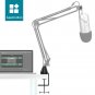 Table Mount Clamp For Mic - Boom Arm Clamp For Microphone Arm Stand With Adjustable Screw