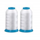 Set Of 2 Huge White Spools Bobbin Thread For Embroidery Machine And Sewing Machine - 5500