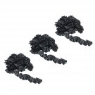 3 Pack Black Satin Organza Lace Edge Trim Ruffle Lace Trim Pleated Sewing Lace For Clothing