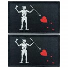 2 Pack Blackbeard Flag Patch Pirate Edward Teach Flags Tactical Patch Pride Flag Patch