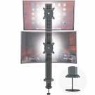 Dual Monitor Articulating Desk Mount Arm Stand - Vertical Stack Screen Supports Two 13 To