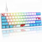 60 Percent Keyboard Mechanical Blue Rgb Wired 60% Gaming Keyboard With Pbt Backlit Keycap