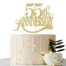 Gold Glitter 55Th Anniversary Cake Topper - For 55Th Wedding Anniversary / 55Th Anniversary