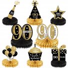 8 Pieces 90Th Birthday Decorations Set, Happy 90Th Honeycomb Centerpieces Table Toppers