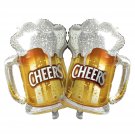 Beer Cup Balloons Set Of 2, Beer Mug Cheers Foil Balloons Fit For Summer Party, Beer Fest