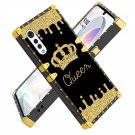 Designed For Lg Velvet 5G Square Phone Case Gold Queen Crown Luxury Soft Tpu Back Retro