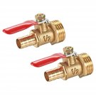 uxcell Brass Air Ball Valve Shut-Off Switch G1/2 Male to 5/16" Hose Barb Pipe Tubing Fitt