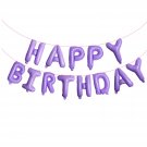 Purple Happy Birthday Aluminum Foil Letters Balloons 16 Inch Aluminum Foil Banner Balloon