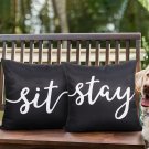 Set Of 2,Outdoor Waterproof Throw Pillow Covers,Black Square Pillow Covers Decorative Cus