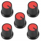 uxcell 5Pcs 15x15mm Plastic Potentiometer Volume Control Rotary Knob Knurled Shaft Hole Red