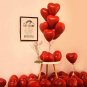 50Pcs 10Inch Red Heart Balloons, Red Heart Thick Ruby Double Latex Balloons For Love Brid