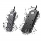 Waterproof Power Strip With 3 Outlets, Outdoor Surge Protector With 8 Outlets, 6 Ft Exten
