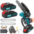 Mini Chainsaw 6-Inch With 2 Battery, Cordless Power Chain Saws With Security Lock, Handhe