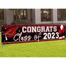 Large Congrats Class Of 2023 Banner Red Backdrop Graduation 2023 Yard Sign For Graduation