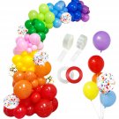 129Pcs Rainbow Balloons Garland Arch Kit, 12 Kinds Assorted Color Balloons Confetti Ballo