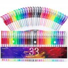 Glitter Gel Pens, 33 Colors Neon Glitter Pens Set Gel Art Markers With 40% More Ink For A