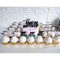 25Pcs Milk Cow Party Happy Birthday Glitter Cake Cupcake Toppers,Farm Animal Theme Party
