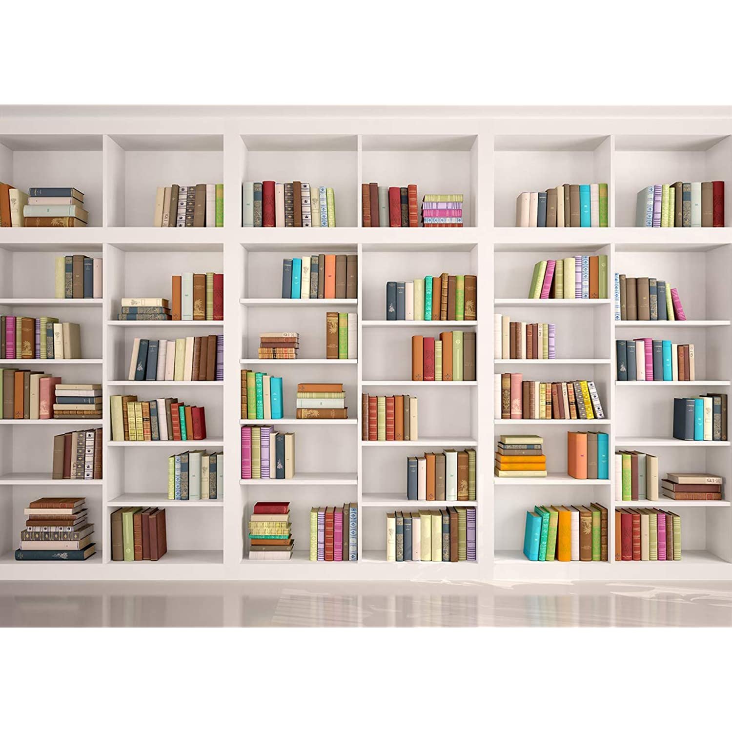 8X6Ft Bookshelf Backdrop Bookcase Backdrops Library Backdrop Office ...