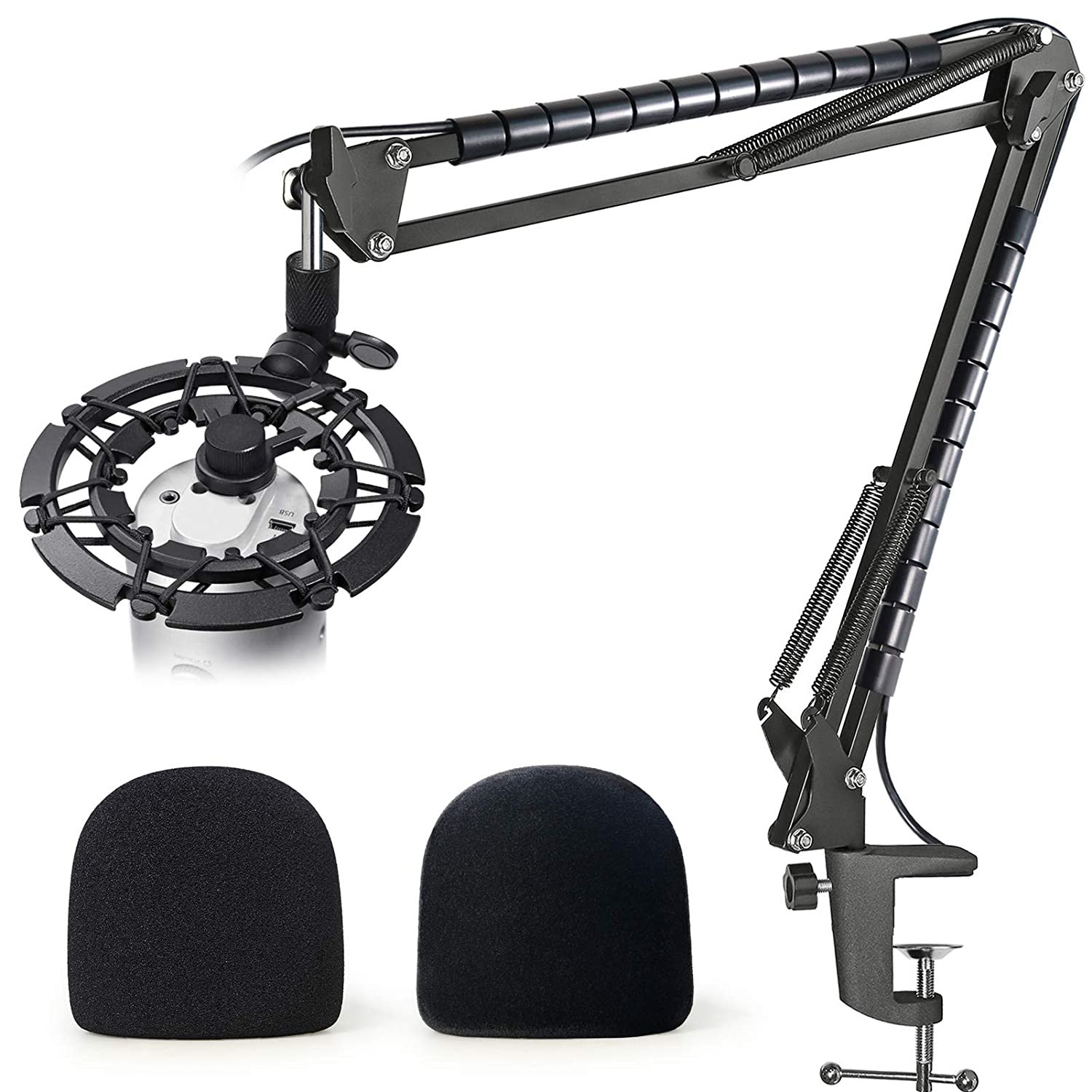 Blue Yeti Mic Stand With Shock Mount And 2 Types Windscreen Improve