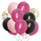 Hot Pink Balloons Assorted Black Gold Pink Party Decorations For Bachelorette Bridal Baby