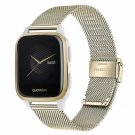 Watch Band For Venu Sq, Mesh Woven Stainless Steel Watchband Light Gold Strap Replacement