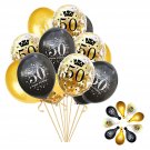 50Th Birthday Balloons Gold And Black Party Decorations 15 Pack 12 Inch Latex And Confett