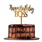 Happy Birthday Boss Cake Topper Gold Acrylic Cursive Cake Toppers Birthday Party Decorati