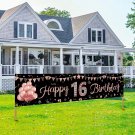 Happy 16Th Birthday Banner Decorations For Girls, Rose Gold Sweet 16 Birthday Party Suppl
