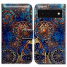 Google Pixel 6 Case, Gorgeous Colours Circle Mandala Leather Flip Phone Case Wallet Cover