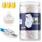 Rj45 Cat5E Pass Through Connectors - Pack Of 200 | Ez To Crimp Modular Plug For Solid Or
