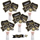 24 Pack Happy Retirement Party Decoration Set Golden Retirement Party Centerpiece Sticks